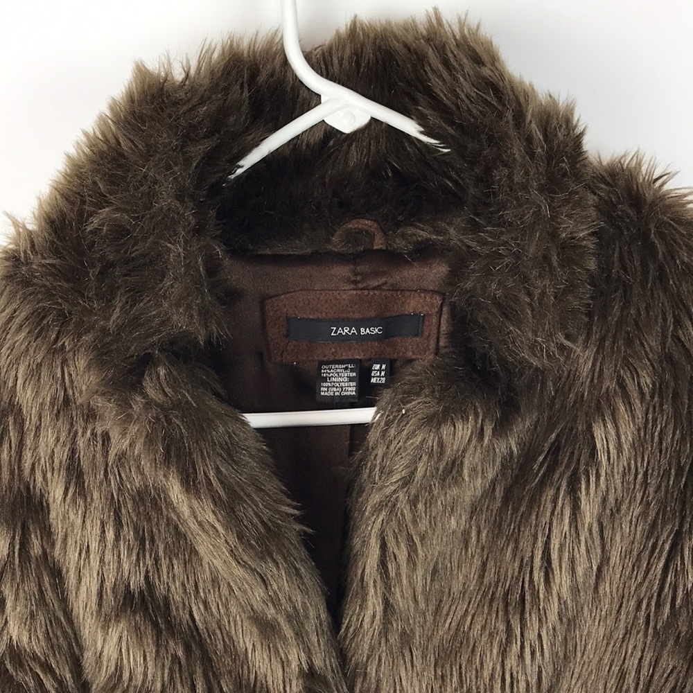 Zara Fake Faux Fur Jacket Coat - image 2